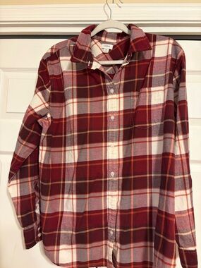 J. Crew Red Plaid Long-Sleeve Button-Down Shirt